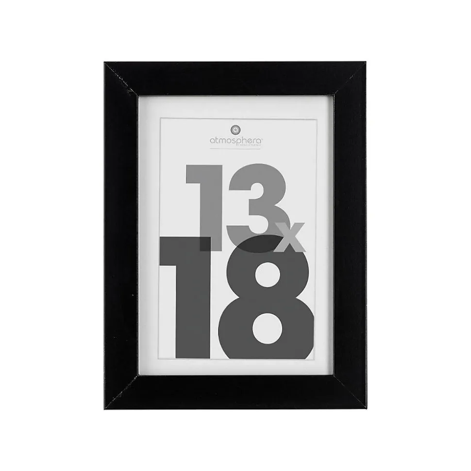 Cadre photo Eva - bois et verre - noir - 13x18 cm - Atmosphera
