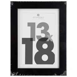 Cadre photo Eva - bois et verre - noir - 13x18 cm - Atmosphera
