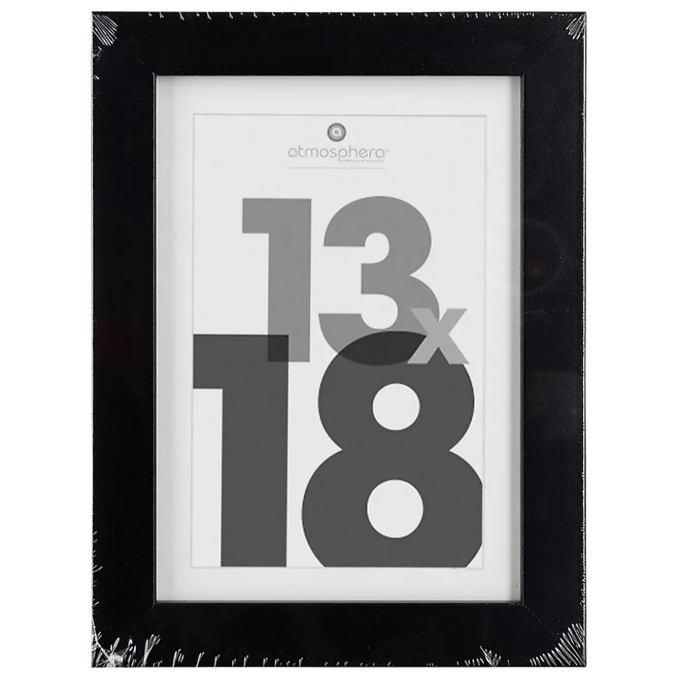 Cadre photo Eva - bois et verre - noir - 13x18 cm - Atmosphera