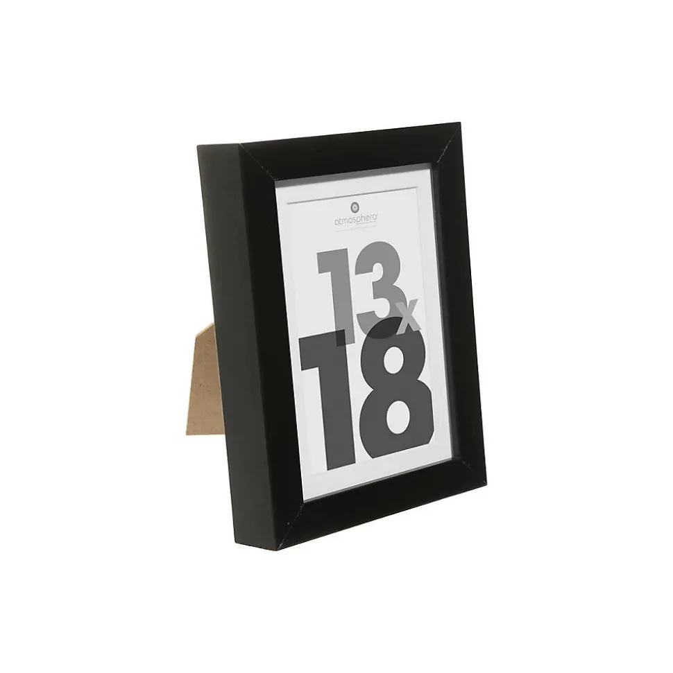 Cadre photo Eva - bois et verre - noir - 13x18 cm - Atmosphera