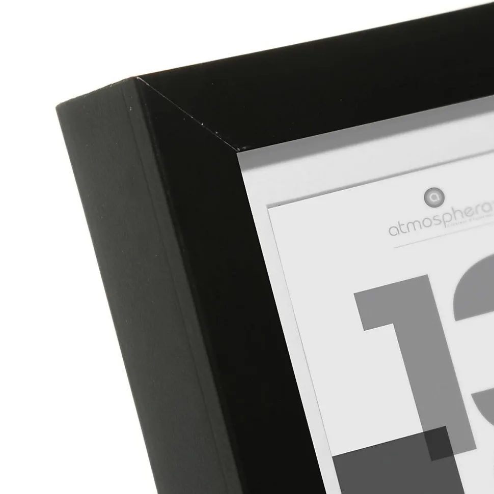 Cadre photo Eva - bois et verre - noir - 13x18 cm - Atmosphera