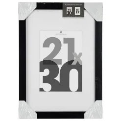 Cadre photo Eva - bois et verre - noir - 21x30 cm - Atmosphera