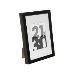 Cadre photo Eva - bois et verre - noir - 21x30 cm - Atmosphera