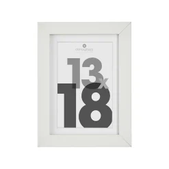 Cadre photo Eva - bois et verre - blanc - 13x18 cm - Atmosphera