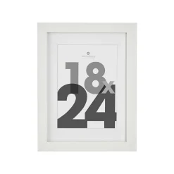 Cadre photo Eva - bois et verre - blanc - 18x24 cm - Atmosphera