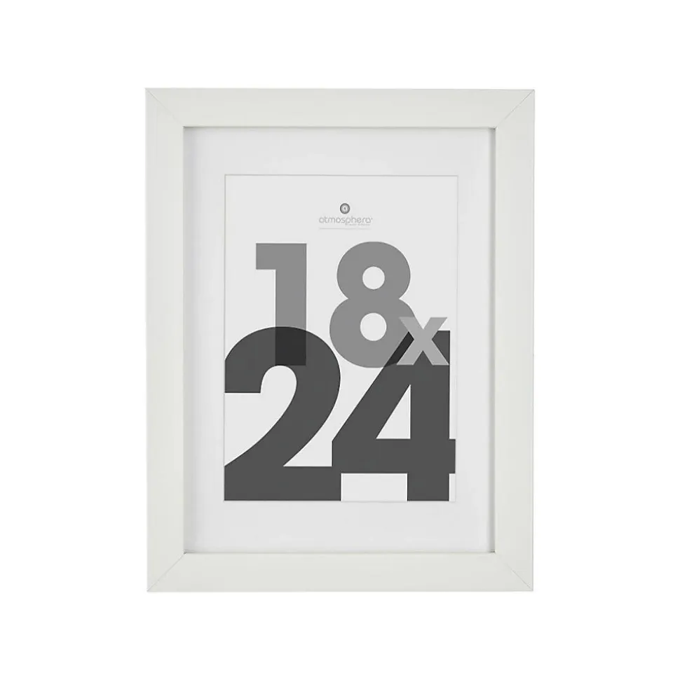 Cadre photo Eva - bois et verre - blanc - 18x24 cm - Atmosphera