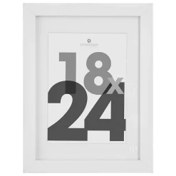 Cadre photo Eva - bois et verre - blanc - 18x24 cm - Atmosphera