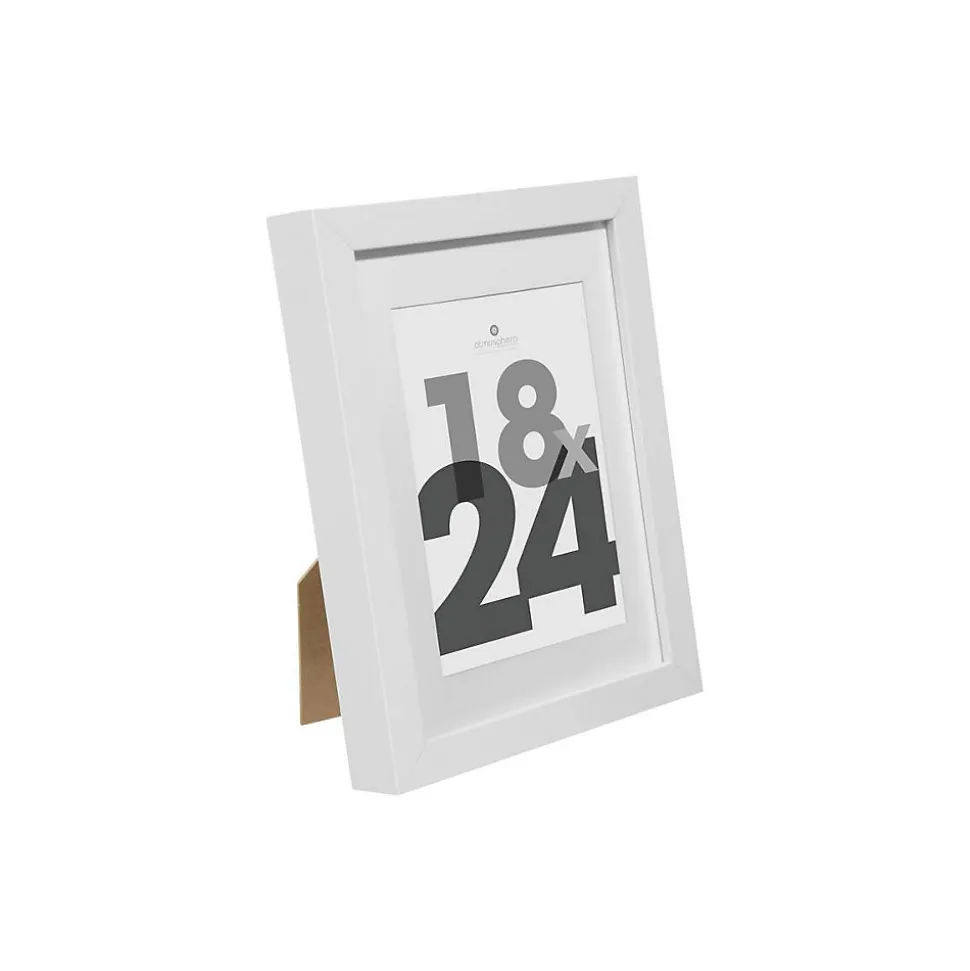 Cadre photo Eva - bois et verre - blanc - 18x24 cm - Atmosphera