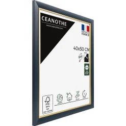 Cadre photo hades bleu doré 40x50 cm Fabriqué en France
