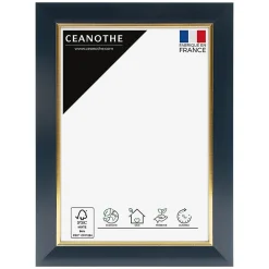 Cadre photo hades bleu doré 10x15 cm Fabriqué en France
