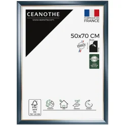 Cadre photo hades bleu doré 50x70 cm Fabriqué en France