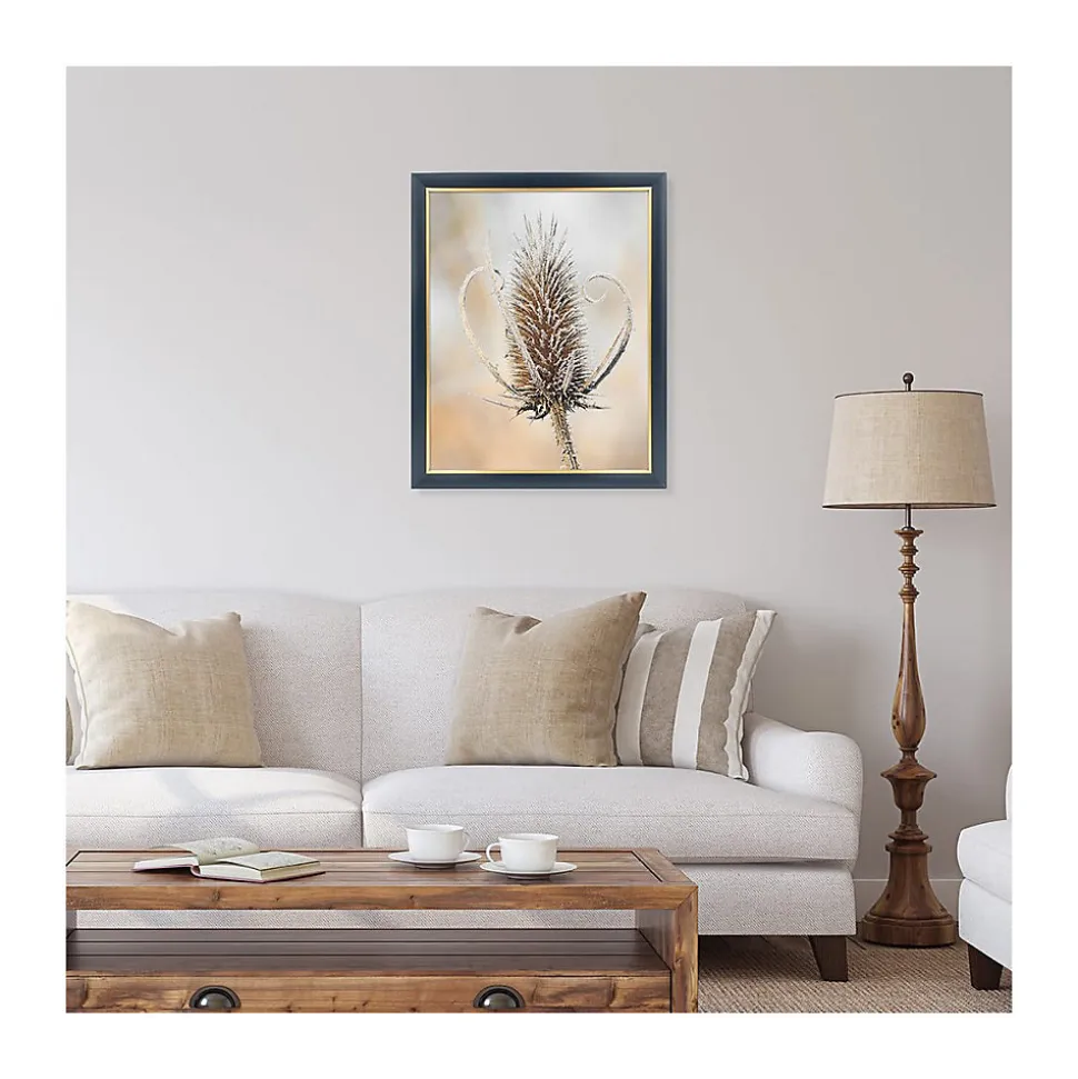 Cadre photo hades bleu doré 50x70 cm Fabriqué en France
