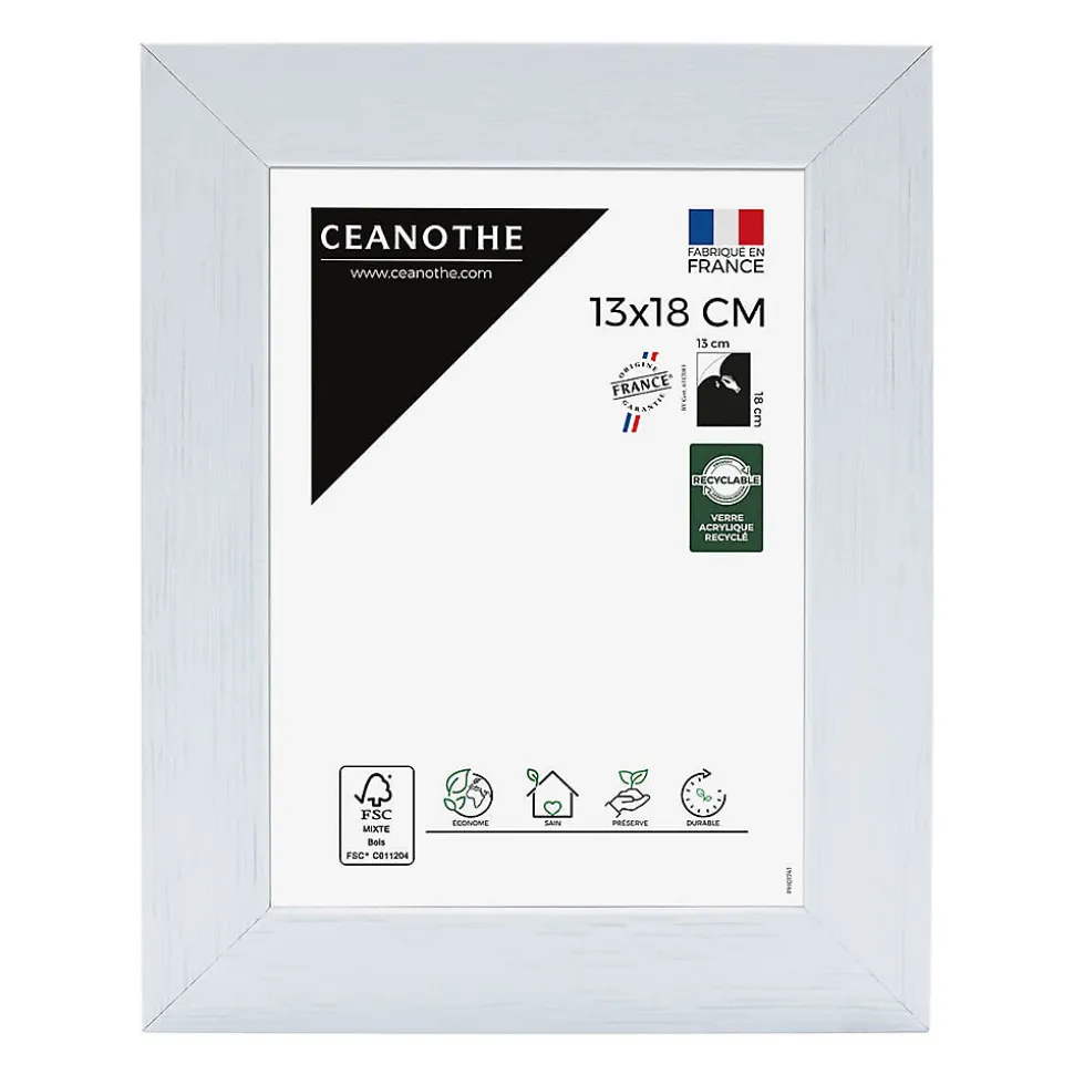 Cadre photo karma blanc 13x18 cm Fabriqué en France