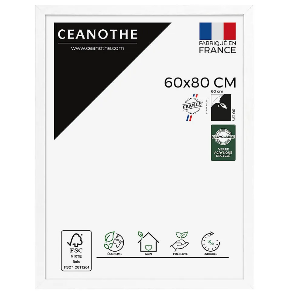 Cadre photo karma blanc 60x80 cm Fabriqué en France