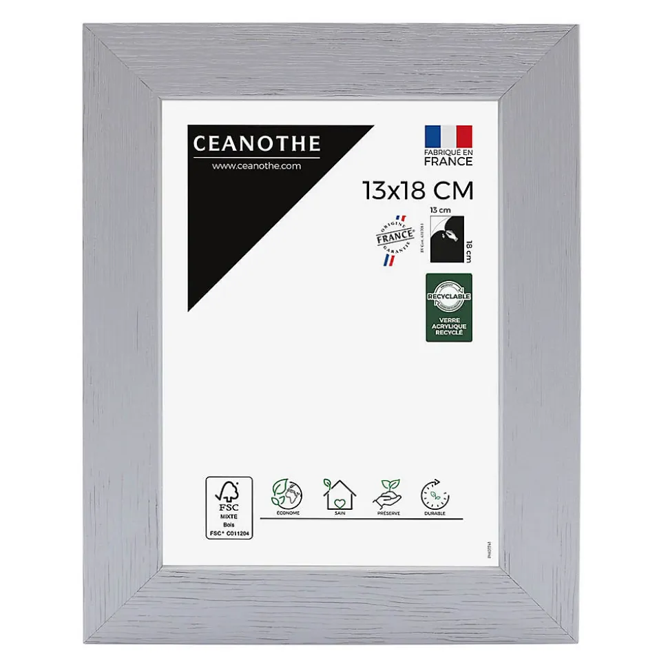 Cadre photo karma gris 13x18 cm Fabriqué en France