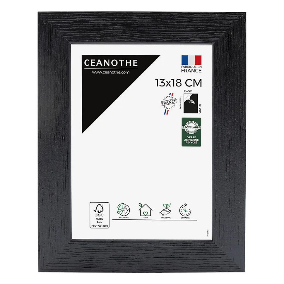 Cadre photo karma noir 13x18 cm Fabriqué en France