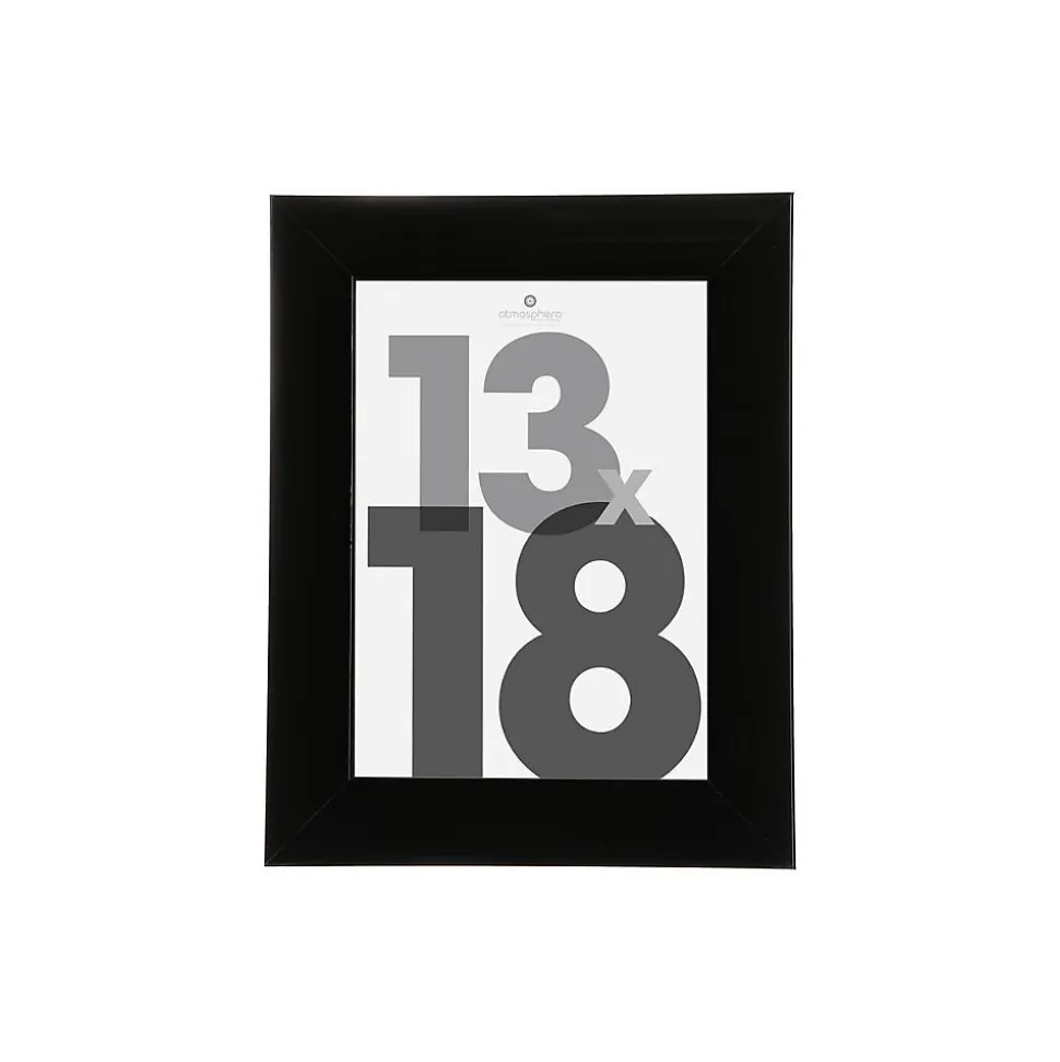 Cadre photo Lise - bois et verre - noir - 13x18 cm - Atmosphera