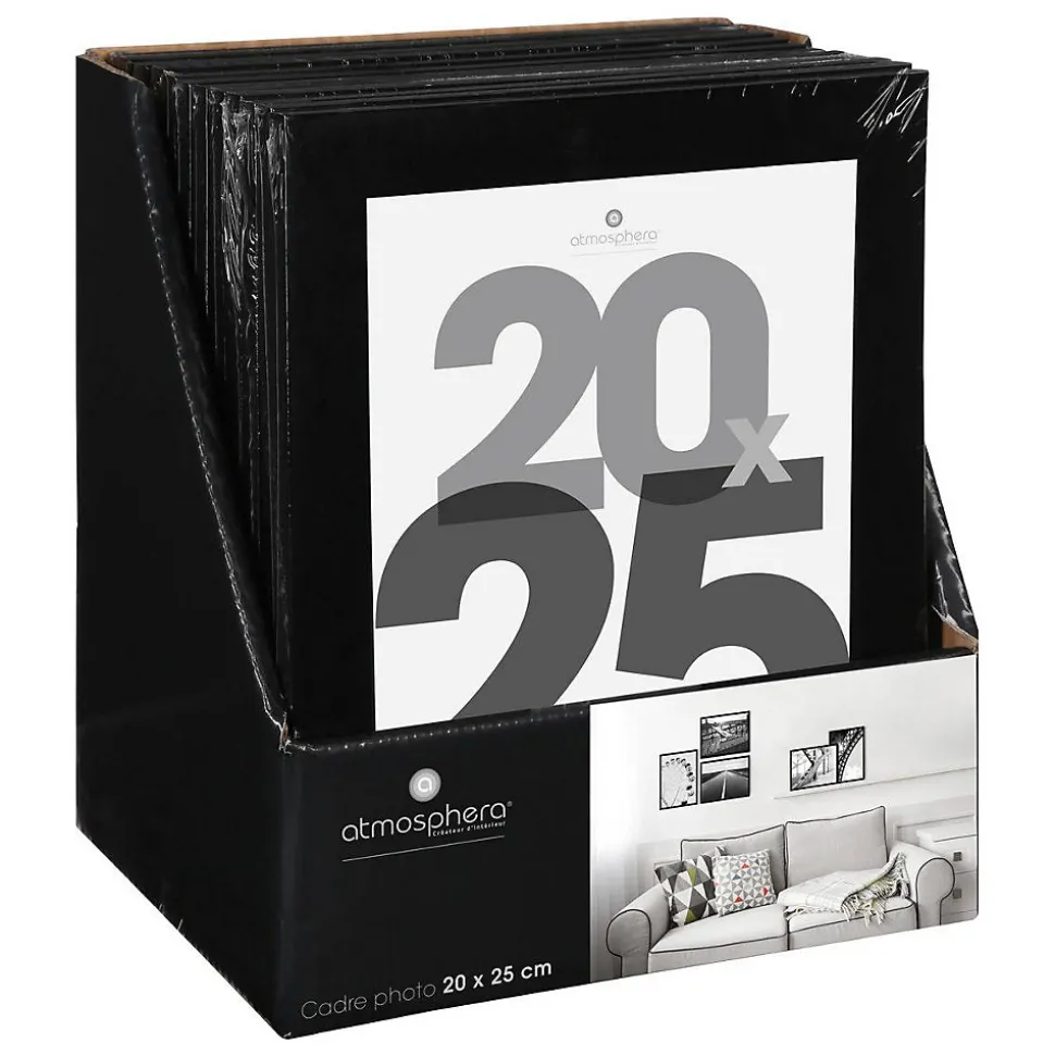 Cadre photo Lise - bois et verre - noir - 20x25 cm - Atmosphera