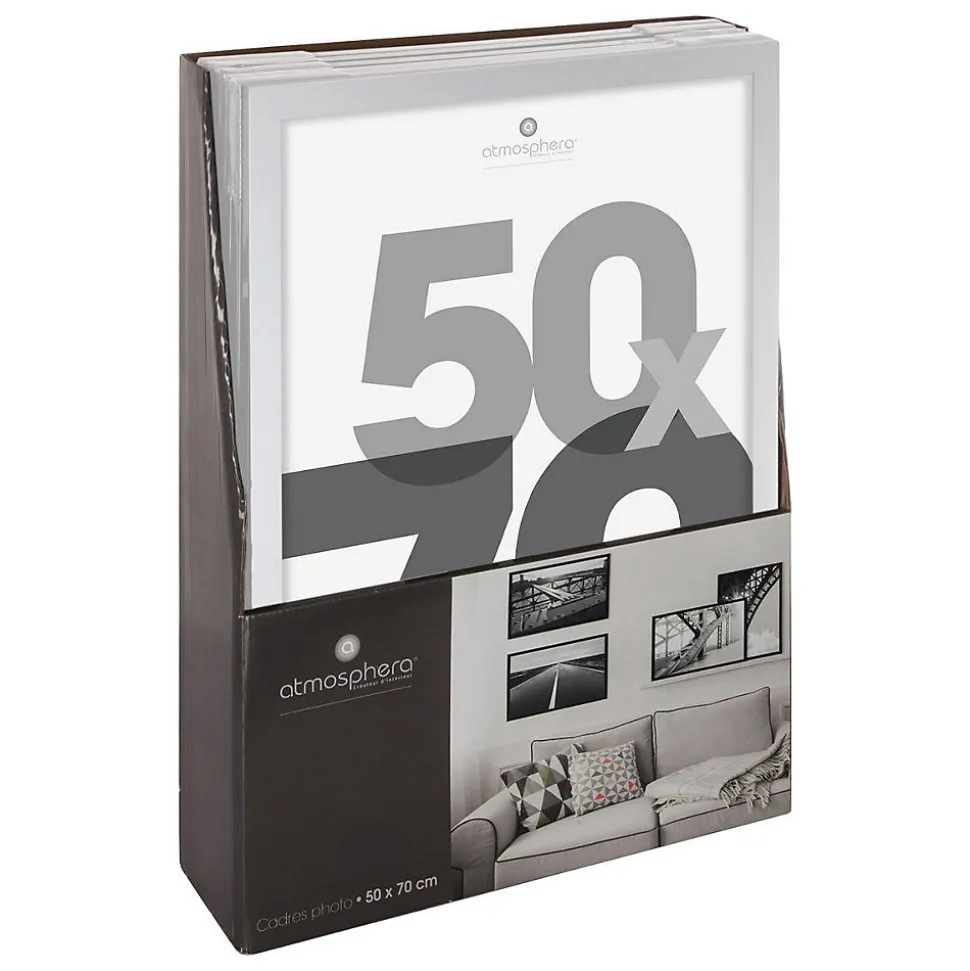 Cadre photo Lise - verre - blanc - 50x70 cm - Atmosphera