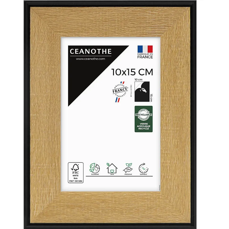Cadre photo loft noir 10x15 cm Fabriqué en France