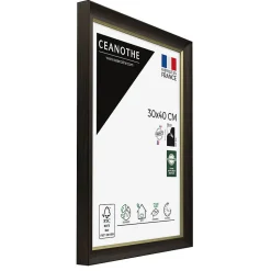 Cadre photo luna ébène doré 30x40 cm Fabriqué en France