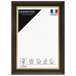 Cadre photo luna ébène doré 10x15 cm Fabriqué en France