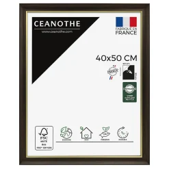 Cadre photo luna ébène doré 40x50 cm Fabriqué en France