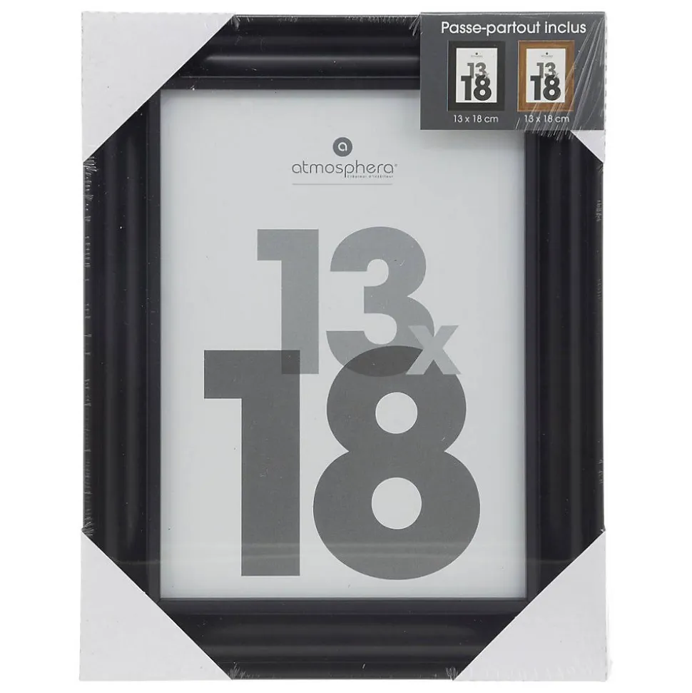 Cadre photo Mae en bois 13x18cm noir - Atmosphera