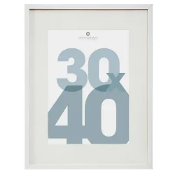 Cadre photo Manu - bois et verre - blanc - 30x40 cm - Atmosphera
