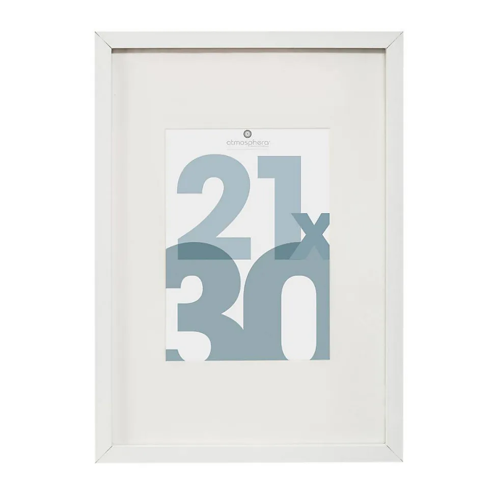 Cadre photo Manu - bois et verre - blanc - 21x30 cm - Atmosphera