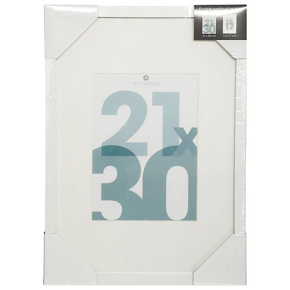 Cadre photo Manu - bois et verre - blanc - 21x30 cm - Atmosphera