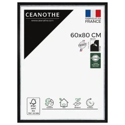 Cadre photo pandore noir argent 60x80 cm Fabriqué en France