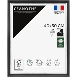 Cadre photo pandore noir argent 40x50 cm Fabriqué en France