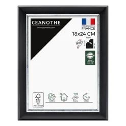 Cadre photo pandore noir argent 18x24 cm Fabriqué en France