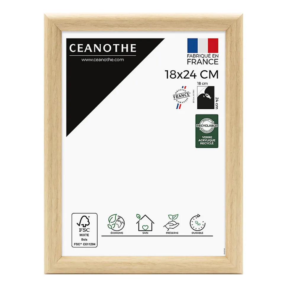 Cadre photo shelter brut 18x24 cm Fabriqué en France