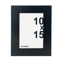 Cadre photo stries noires 10 x 15 cm Ornami