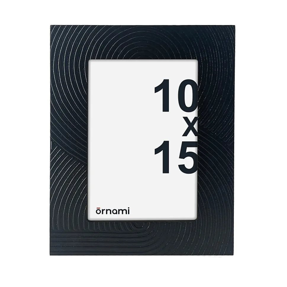 Cadre photo stries noires 10 x 15 cm Ornami
