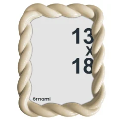 Cadre photo torsadé beige écru 13 x 18 cm Ornami