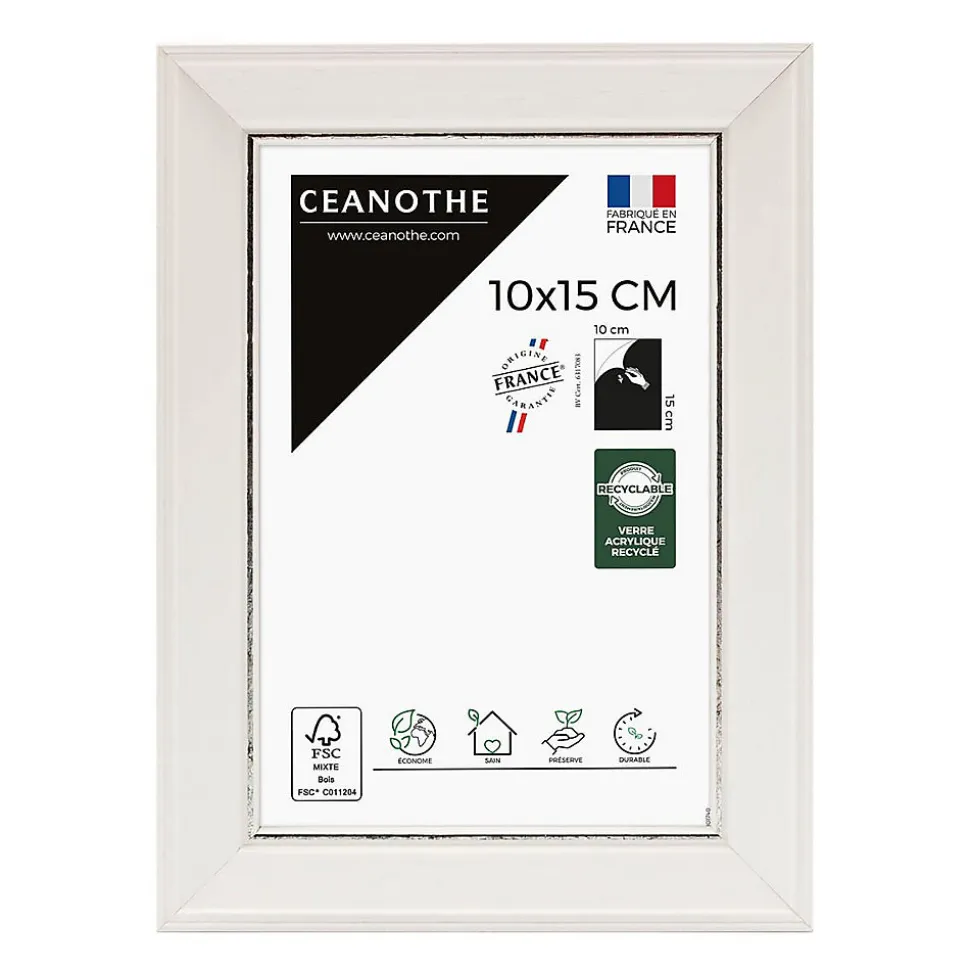 Cadre photo vittoria blanc 10x15 cm Fabriqué en France