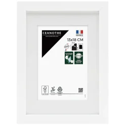 Cadre photo wild blanc 13x18 cm avec passe-partout 9x13 cm Fabriqué en France