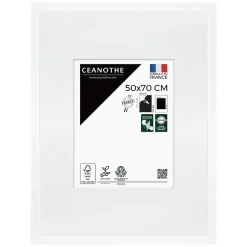 Cadre photo wild blanc 50x70 cm avec passe-partout 30x40 cm Fabriqué en France