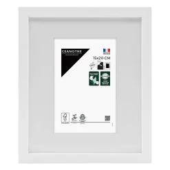 Cadre photo wild blanc 18x24 cm avec passe-partout 10x15 cm Fabriqué en France