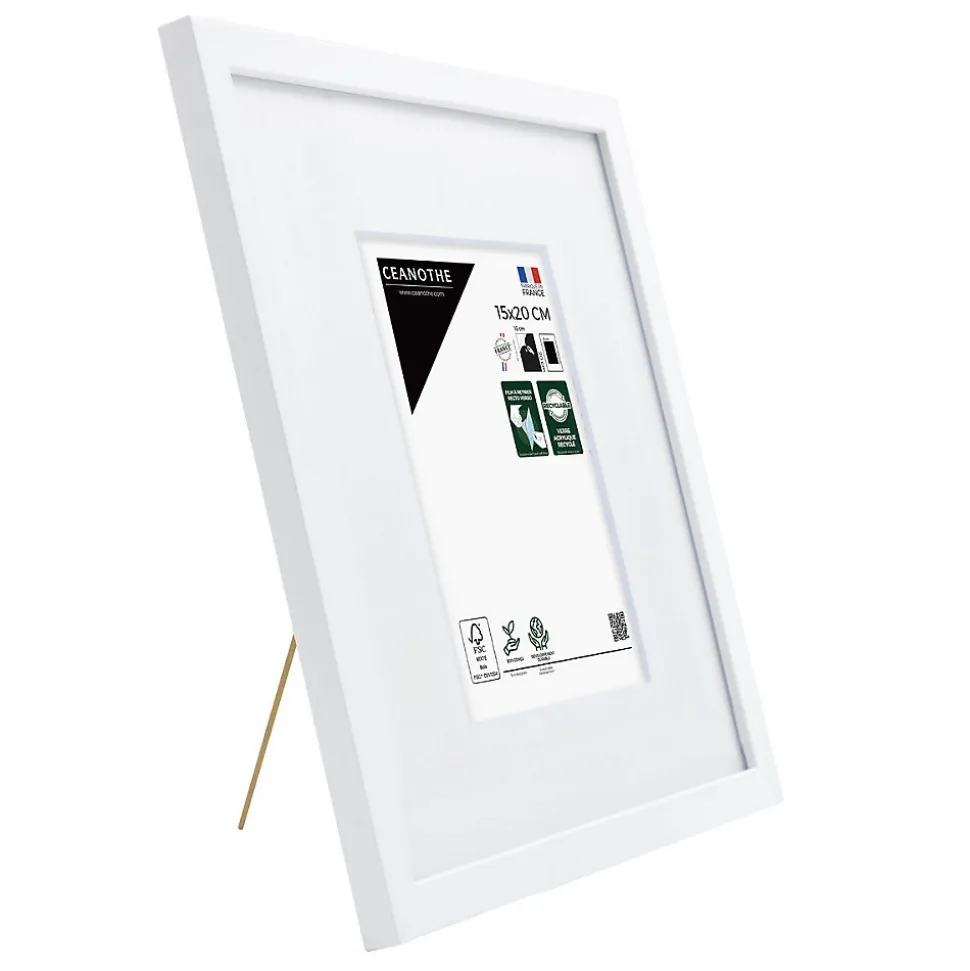 Cadre photo wild blanc 18x24 cm avec passe-partout 10x15 cm Fabriqué en France
