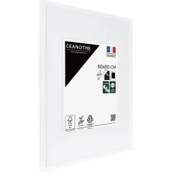 Cadre photo wild blanc 60x80 cm avec passe-partout 40x50 cm Fabriqué en France