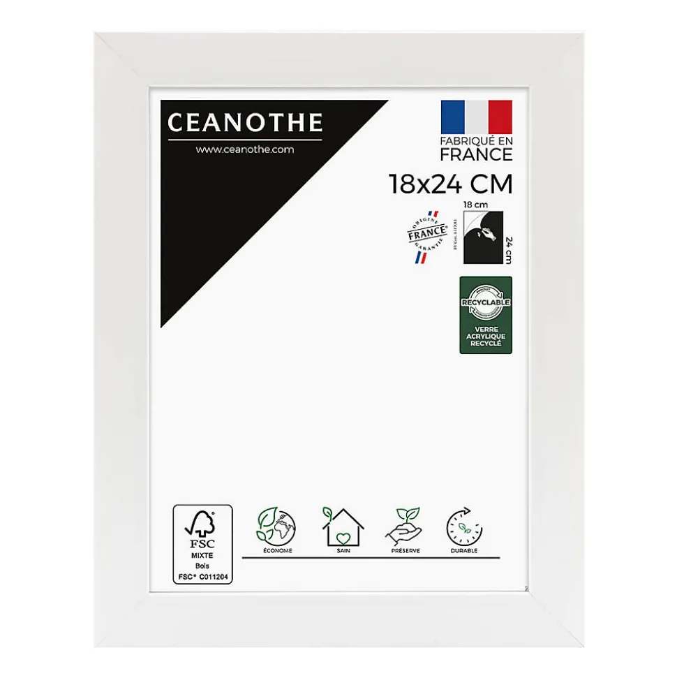 Cadre photo wild ébène 40x50 cm avec passe-partout 20x30 cm Fabriqué en France