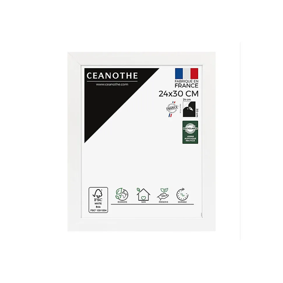 Cadre photo wild ébène 30x30 cm avec passe-partout 13x13 cm Fabriqué en France