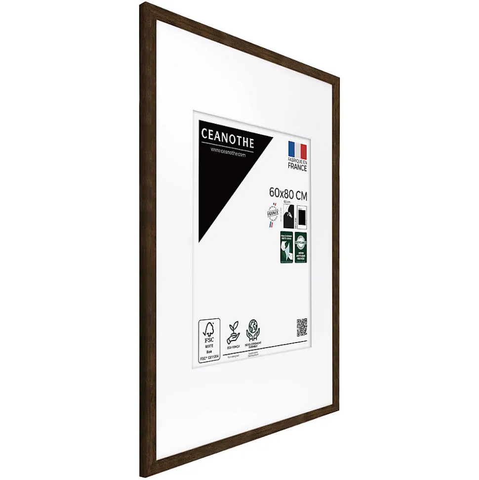 Cadre photo wild ébène 60x80 cm avec passe-partout 40x50 cm Fabriqué en France