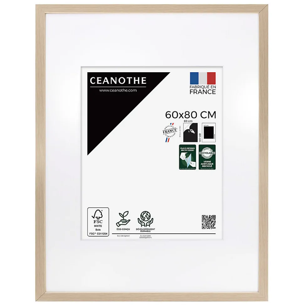 Cadre photo wild brut 60x80 cm avec passe-partout 40x50 cm Fabriqué en France