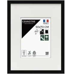 Cadre photo wild noir 50x70 cm avec passe-partout 30x40 cm Fabriqué en France