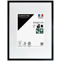 Cadre photo wild noir 60x80 cm avec passe-partout 40x50 cm Fabriqué en France
